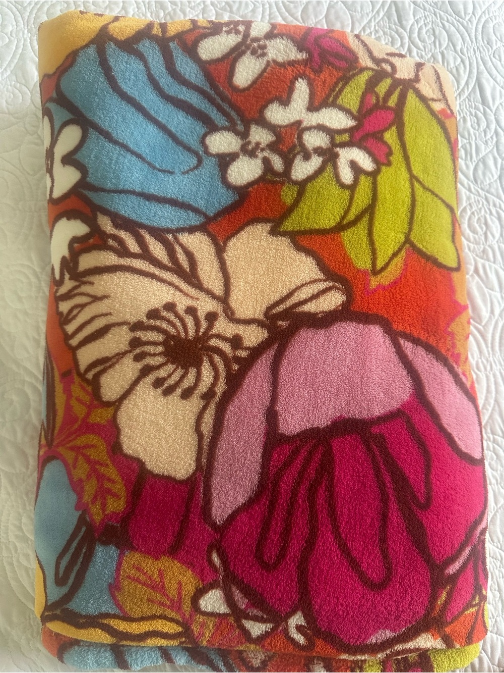 Vera Bradley Vibrant  Floral Plush Throw Blanket - Multicolor Midday Garden